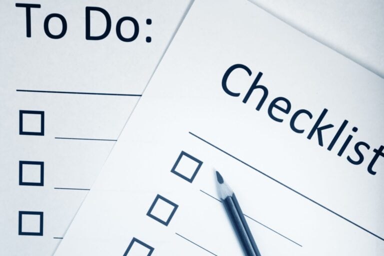 A checklist and to-do list