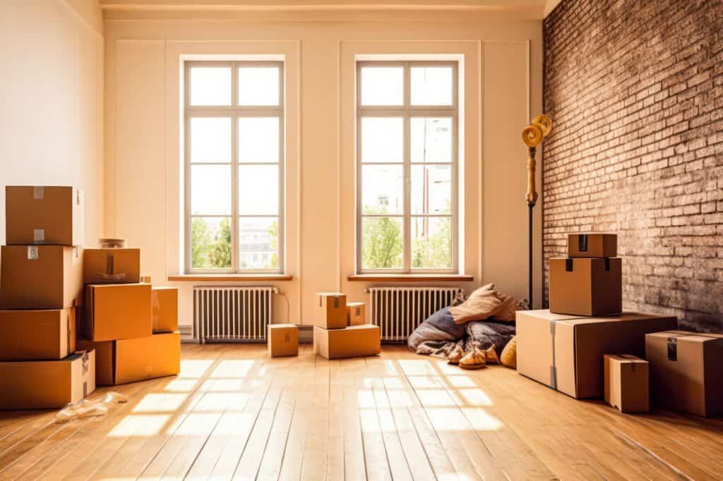 Cardboard boxes ready for the moving day