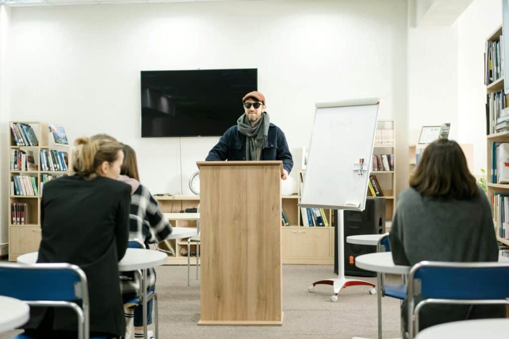 Volunteers in a meeting